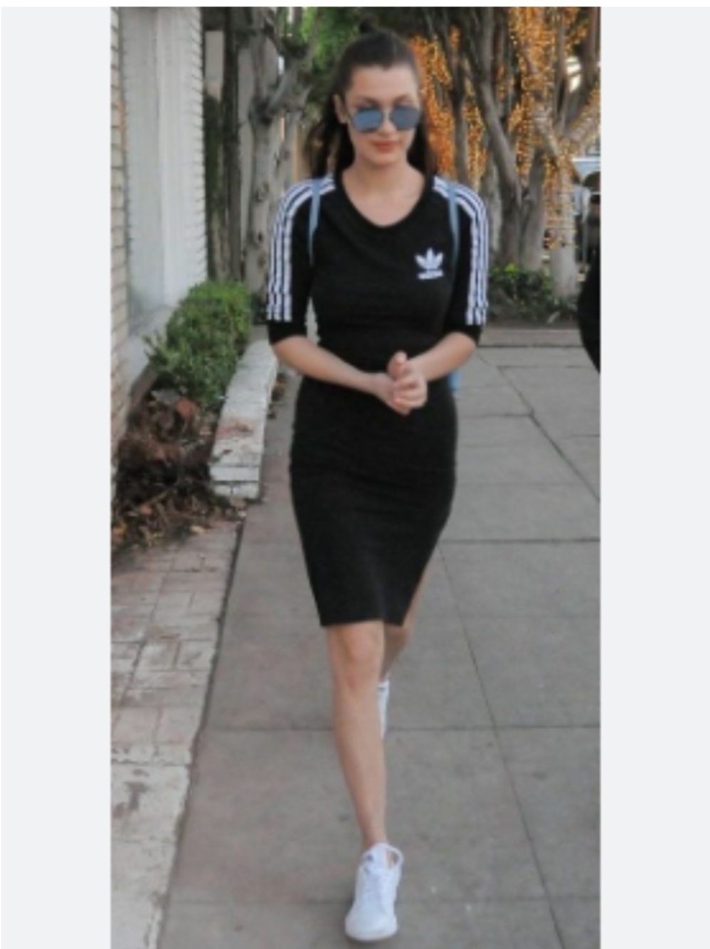 adidas Black Dress with White Three-Stripes XS